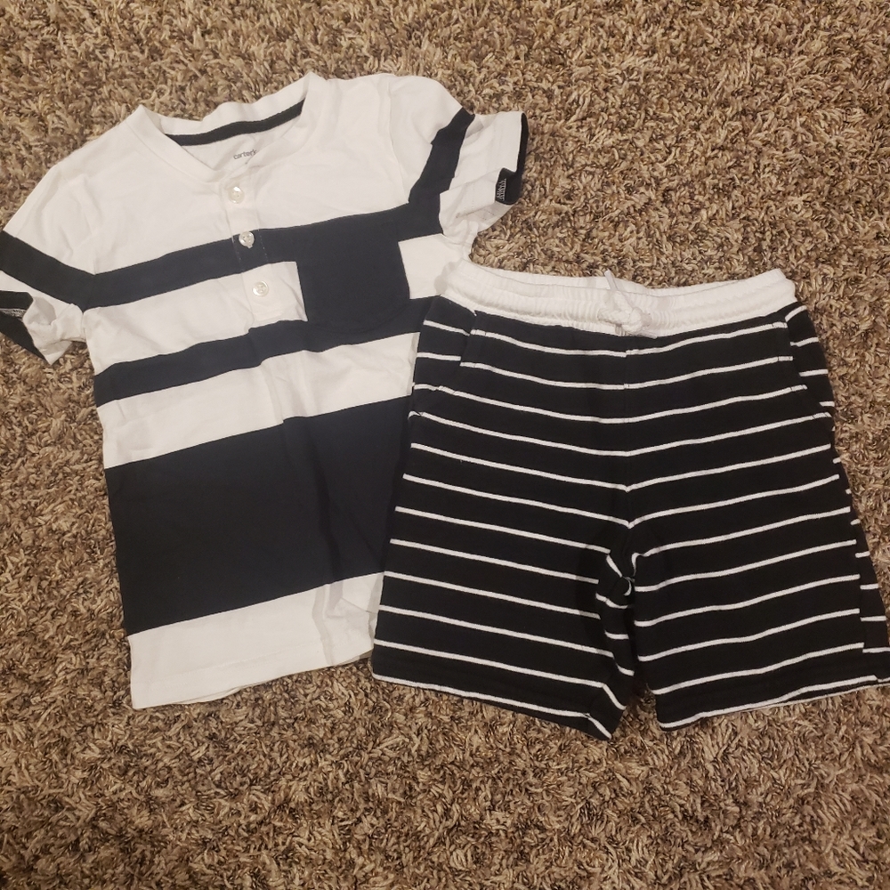 Carter's black and white outfit